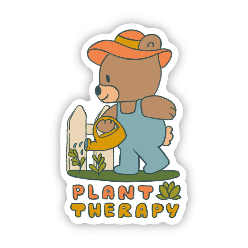 "Plant Therapy" Bear Watering Plant Sticker