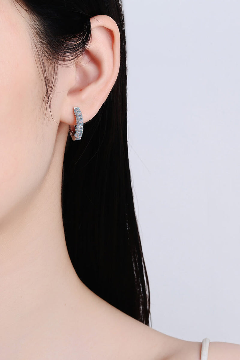 Test Of Time | 925 Sterling Silver Moissanite Huggie Earrings