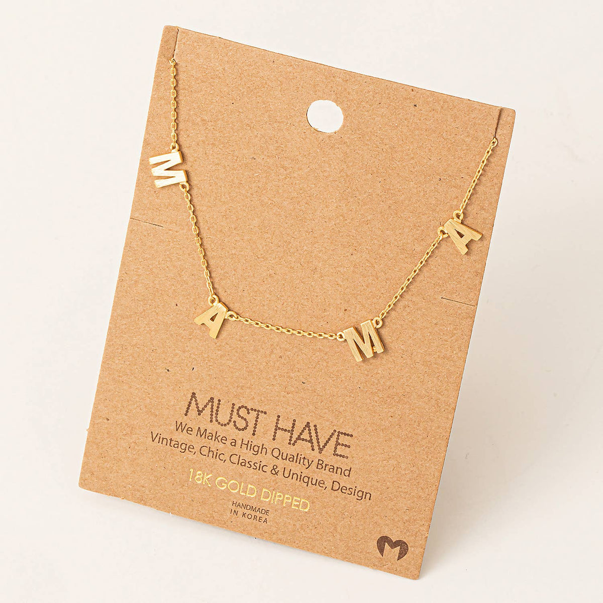 Dainty Mama Station Charm Necklace in Rose Gold