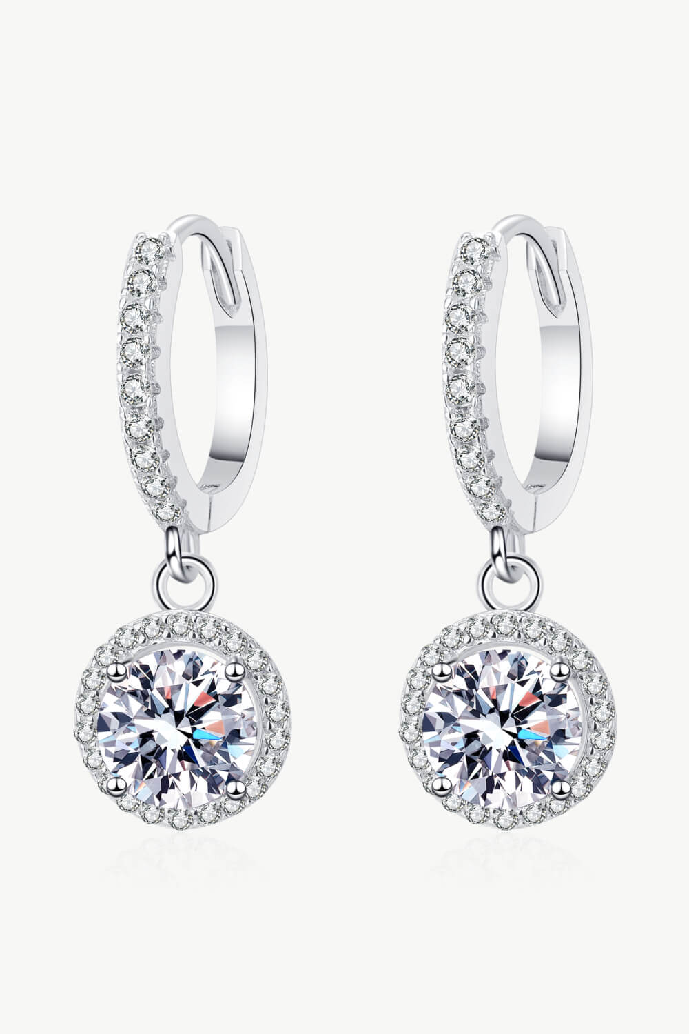 Jessica 2 Carat Moissanite Round-Shaped Drop Earrings