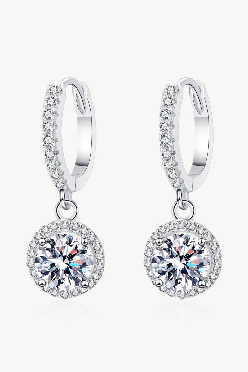 Jessica 2 Carat Moissanite Round-Shaped Drop Earrings