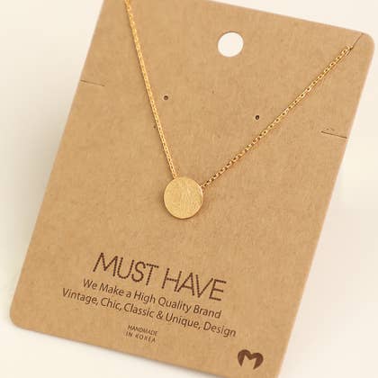 Circular Pendant Necklace In Gold