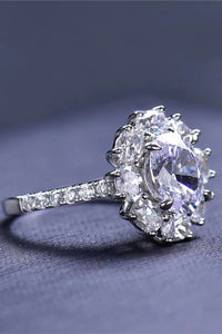 The Queen | 2 Carat Moissanite Floral|  925 Sterling Silver Ring