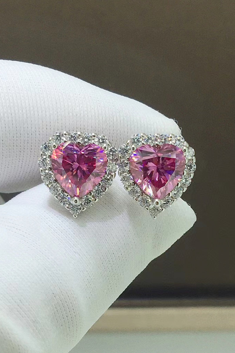 Pretty in Pink | 2 Carat Moissanite Earrings