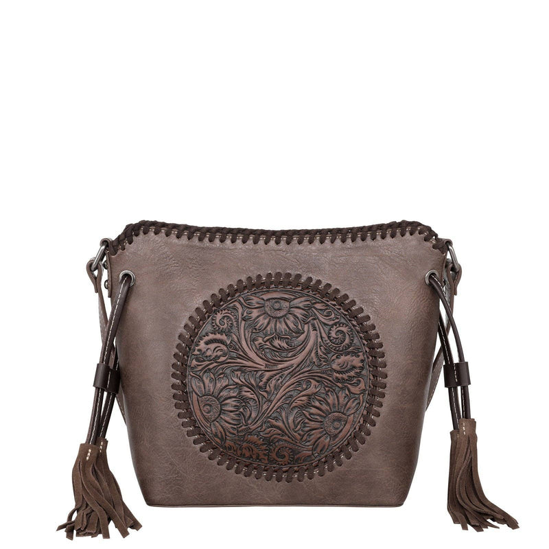 MW1218-8360 Montana West Embossed Collection Saddle Bag