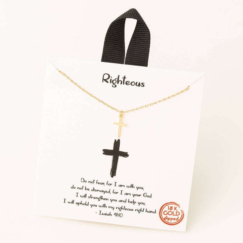 Righteous Cross Pendant Necklace In Gold