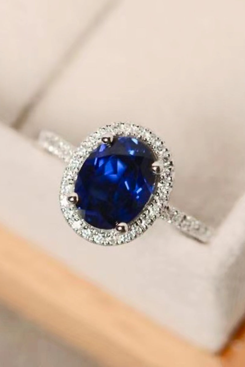 Heart Of The Ocean | 2 Carat Sapphire Moissanite Ring