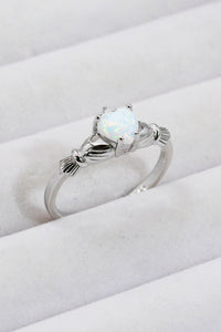 Minerva 925 Sterling Silver Heart Opal Ring